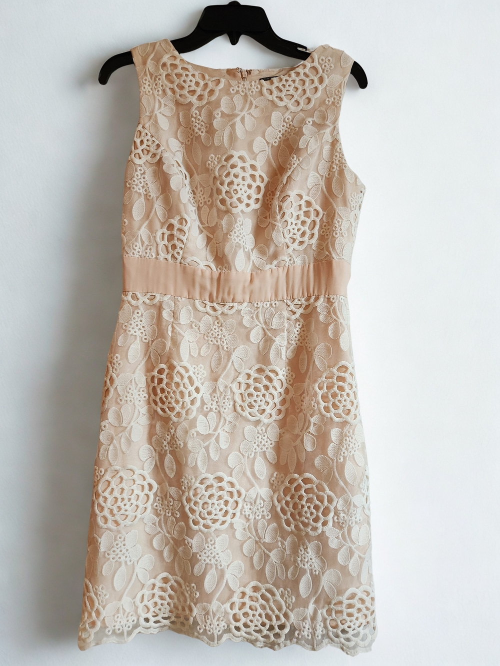 Luxology Lace Overlay Midi Dress Pink Blush Women's Dress Size 6
